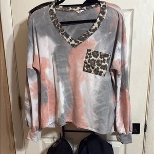 Lovely Melody Gray and Pink Boxy Hoodie